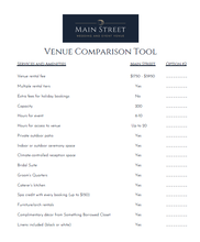 Page 1 of Evansville's Main Street Wedding and Event Venue Comparison Tool